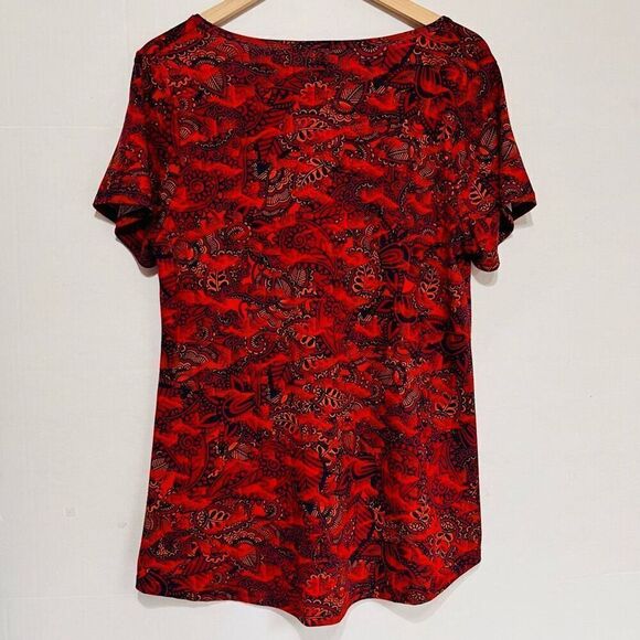 LuLaRoe Red Paisley Print Top   Sz L - Picture 2 of 4